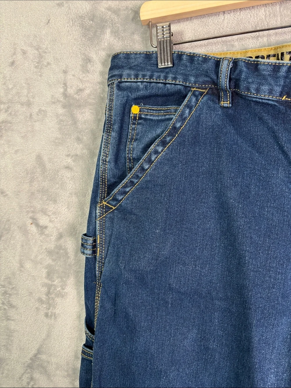 Caterpillar Cat Dark Wash Carpenter Denim Jeans Mens Size 34x30